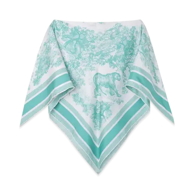 Dior Dioriviera Toile de Jouy Sauvage Dior Silk Top Silk Twill "Vert"