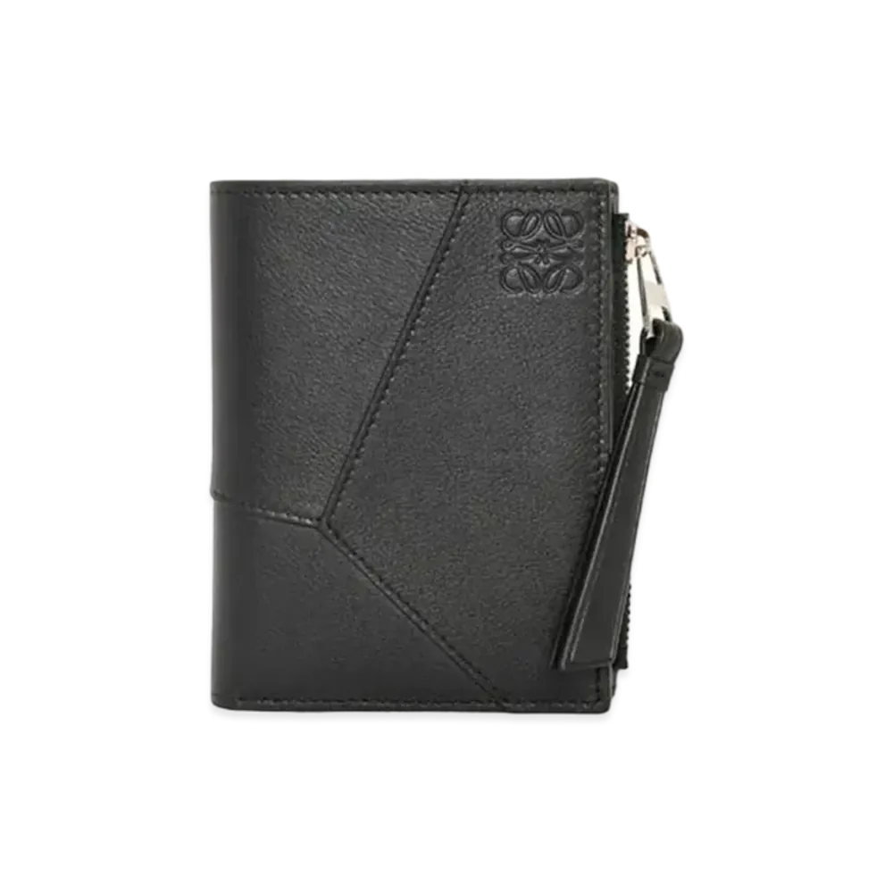 LOEWE Puzzle Slim Compact Wallet in Classic Calfskin "Black"
