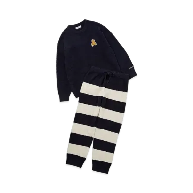 GELATO PIQUE Homme Baby Moco Bear Pullover & Long Pants Set "Navy"