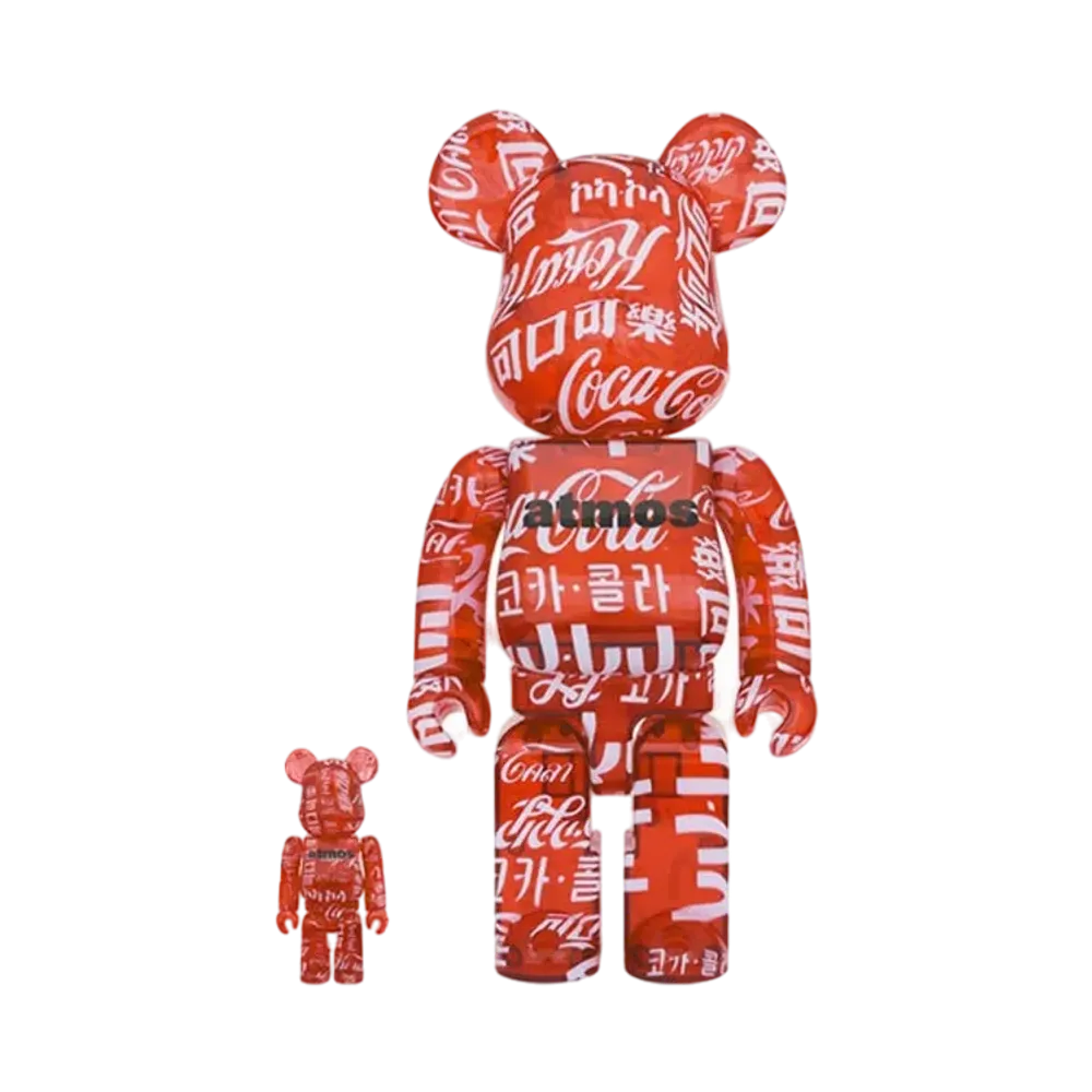 Bearbrick atmos x Coca-Cola Clear/Red 100% & 400%