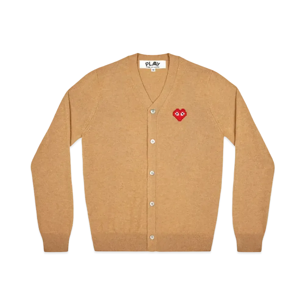 PLAY COMME des GARCONS Invader Men's Cardigan "Camel"