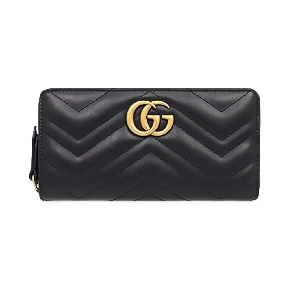 GUCCI GG Marmont Zip Around Wallet "Black"