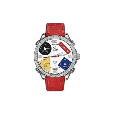 Supreme x Jacob & Co Time Zone 47mm Watches "Red"