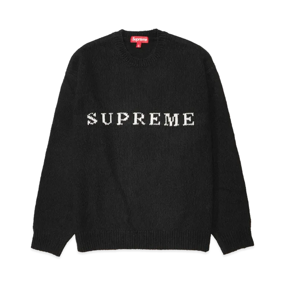 Supreme Contrast Logo Sweater "Black"