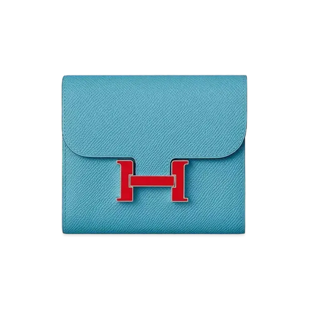 Hermes Constance Compact Wallet "Blue"