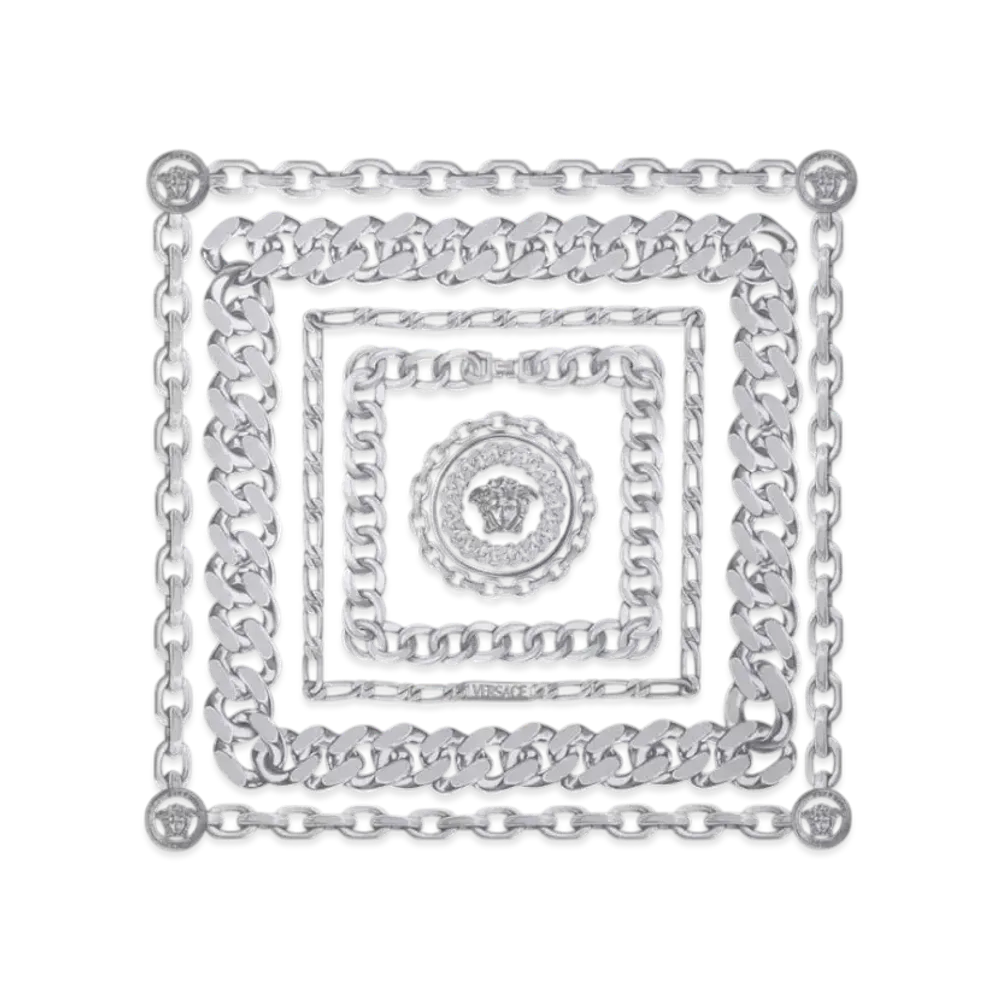 Versace Medusa Chains Large Silk Foulard 34.4" "Print"