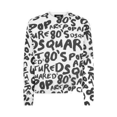 Dsquared2 D2 Pop 80'S Cool Fit Crewneck Sweatshirt "White"