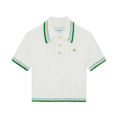 Casablanca Rib Boucle Polo Shirt "White"