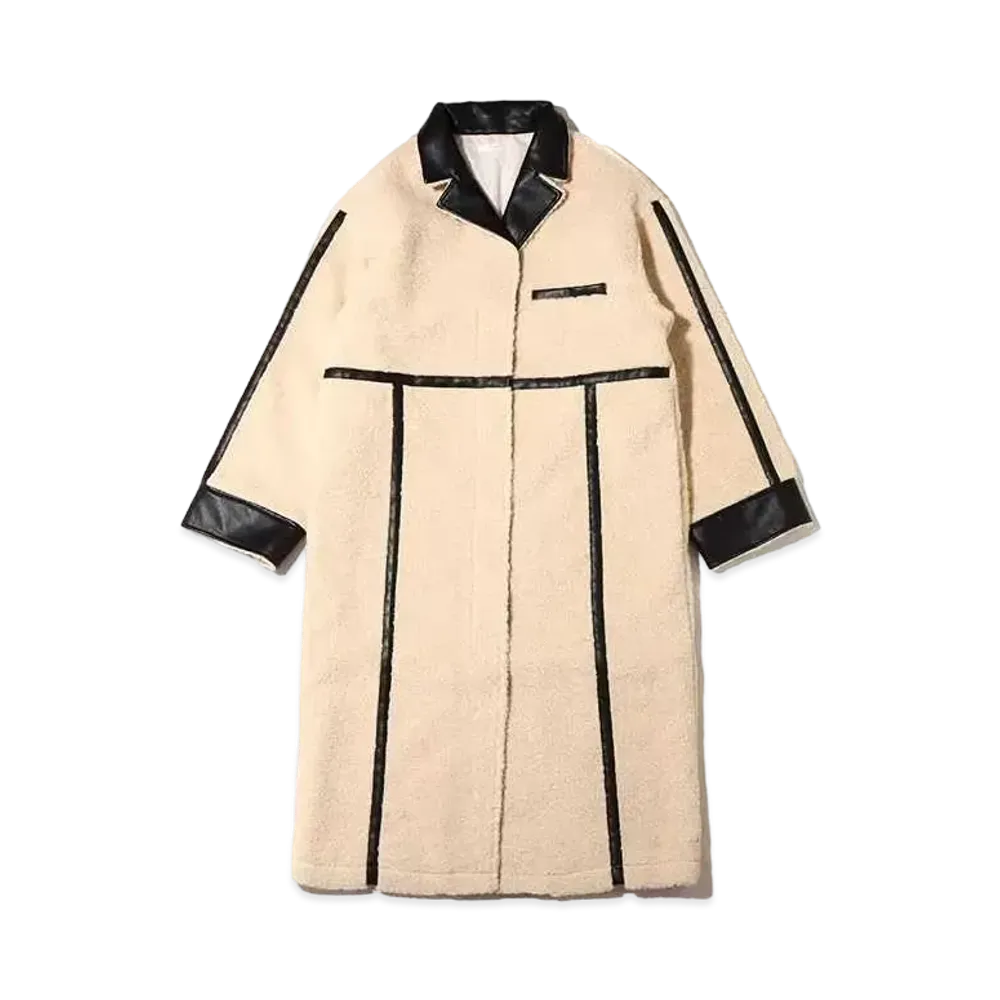 atmos pink Different Material Docking Boa Coat "Ivory"