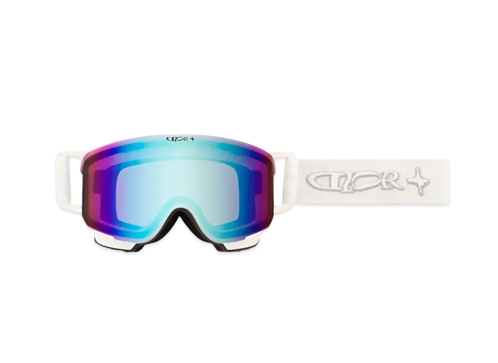 Dior x LEWIS HAMILTON Ski Goggles Short Fit with Signature and Mirrored Lens "White"