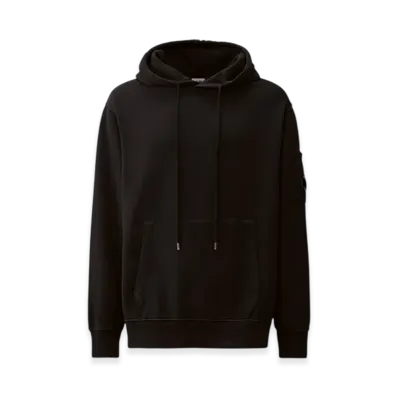 C.P. Company Brushed and Emerized Diagonal Fleece Hooded Lens Sweatshirt "Black"