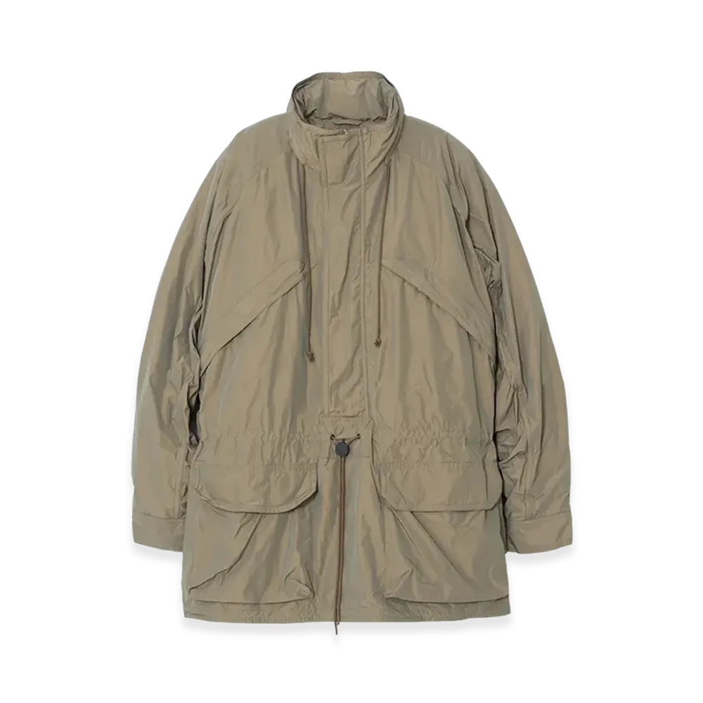 YOKE Polyester Memory Taffeta Sculptural Wired Pullover "Khaki"