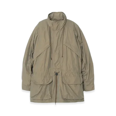 YOKE Polyester Memory Taffeta Sculptural Wired Pullover "Khaki"
