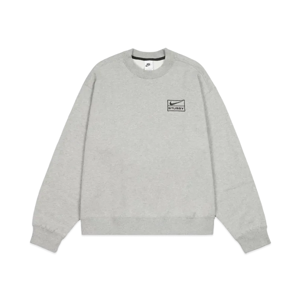 Stussy x Nike Fleece Crew (US Size) "Grey" DO9337-063