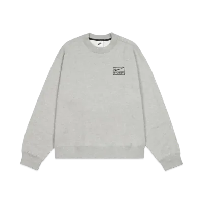 Stussy x Nike Fleece Crew (US Size) "Grey" DO9337-063