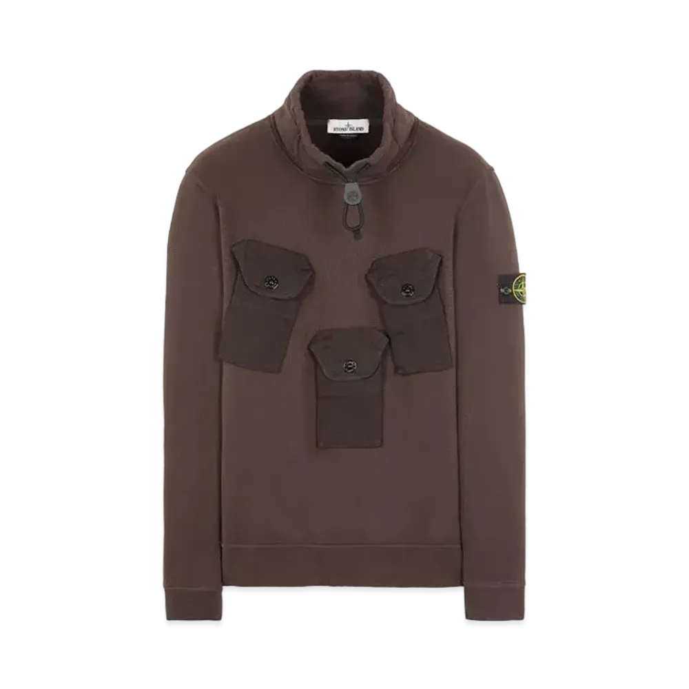 Stone Island 60519 BRUSHED COTTON FLEECE "Dark Brown"