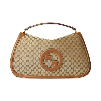 GUCCI Blondie Large Top Handle Bag "Beige/Dark Brown"
