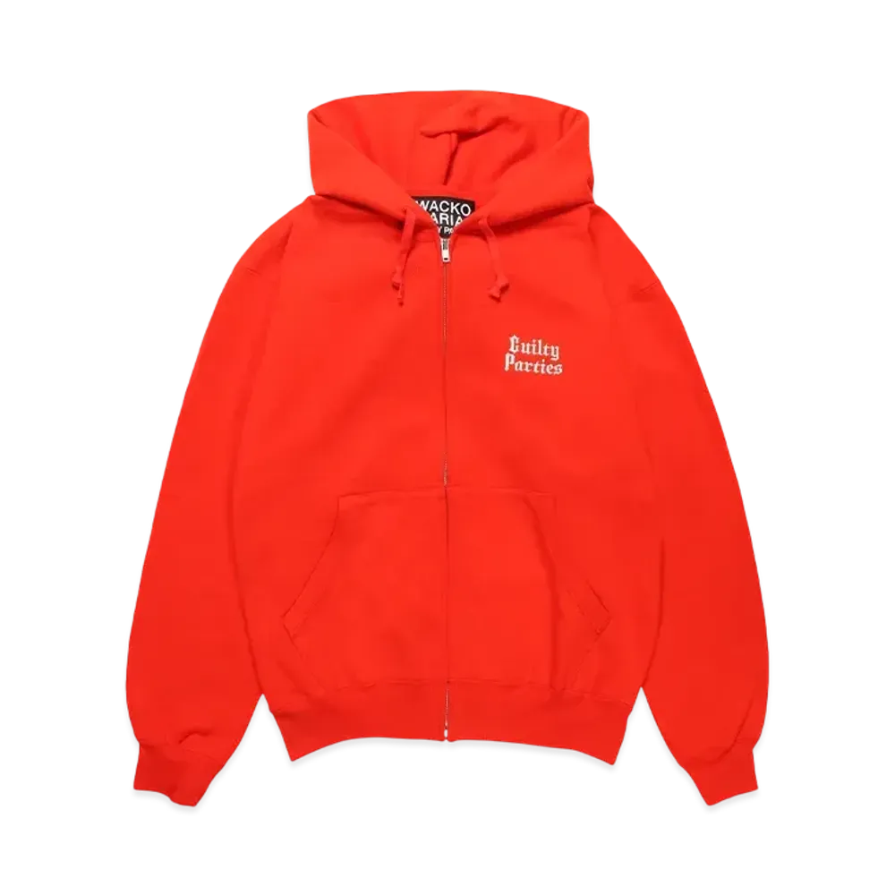 WACKO MARIA Middle Weight Zip Hooded Sweat Shirt "Red"