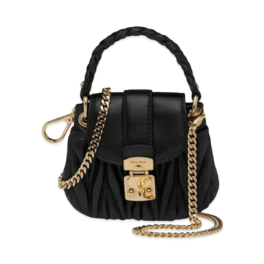 MIU MIU Me Ukofer Materassenapa Leather Mini Pouch "Black"
