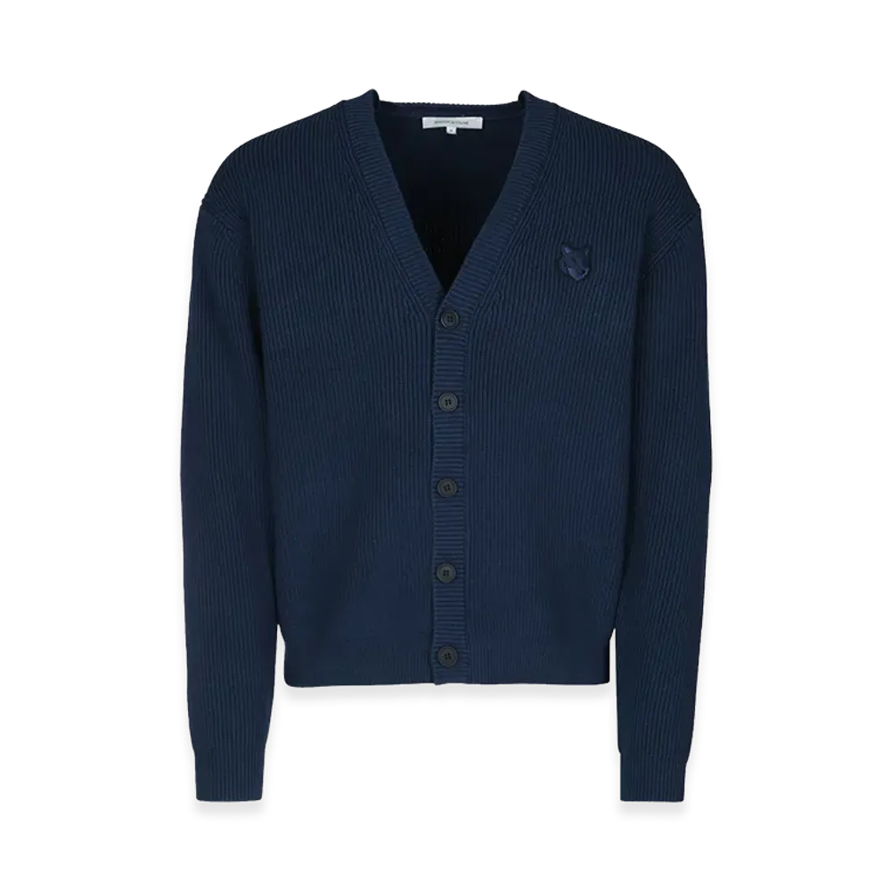 Maison Kitsune 'Bold Fox Head' Cardigan "Blue"