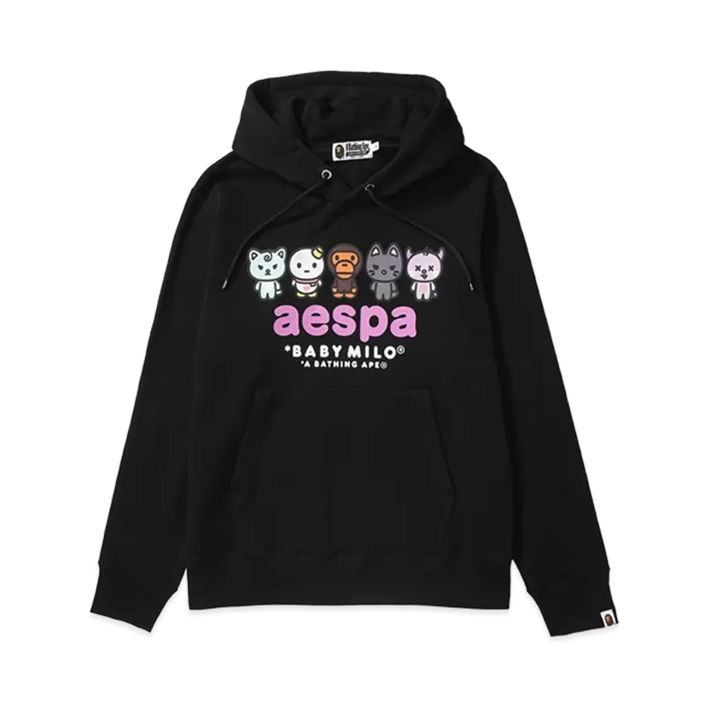 A BATHING APE x aespa Baby Milo Pullover Hoodie "Black"
