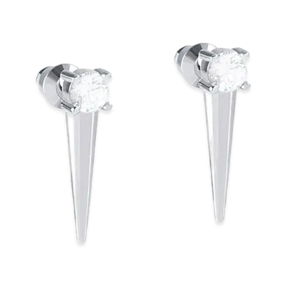 WE11DONE Spike Stud Earrings "Silver"