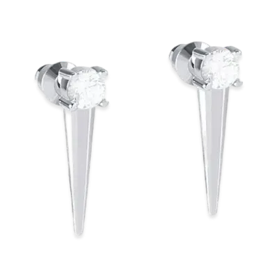 WE11DONE Spike Stud Earrings "Silver"