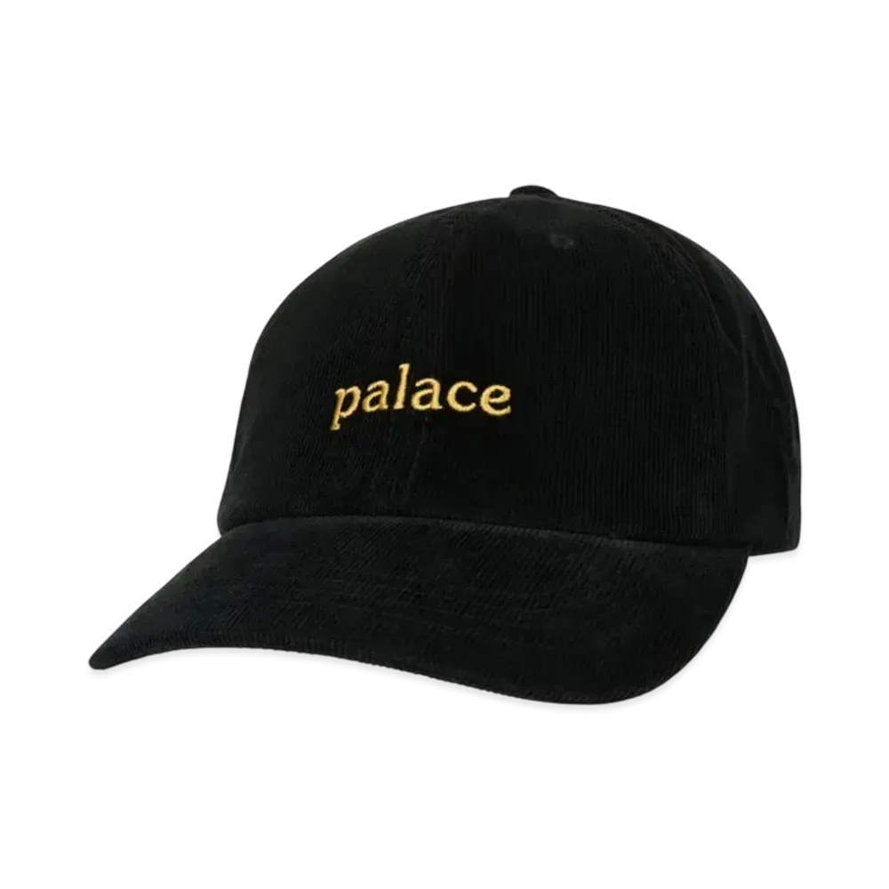PALACE WASHED CORD 6-PANEL "Black"