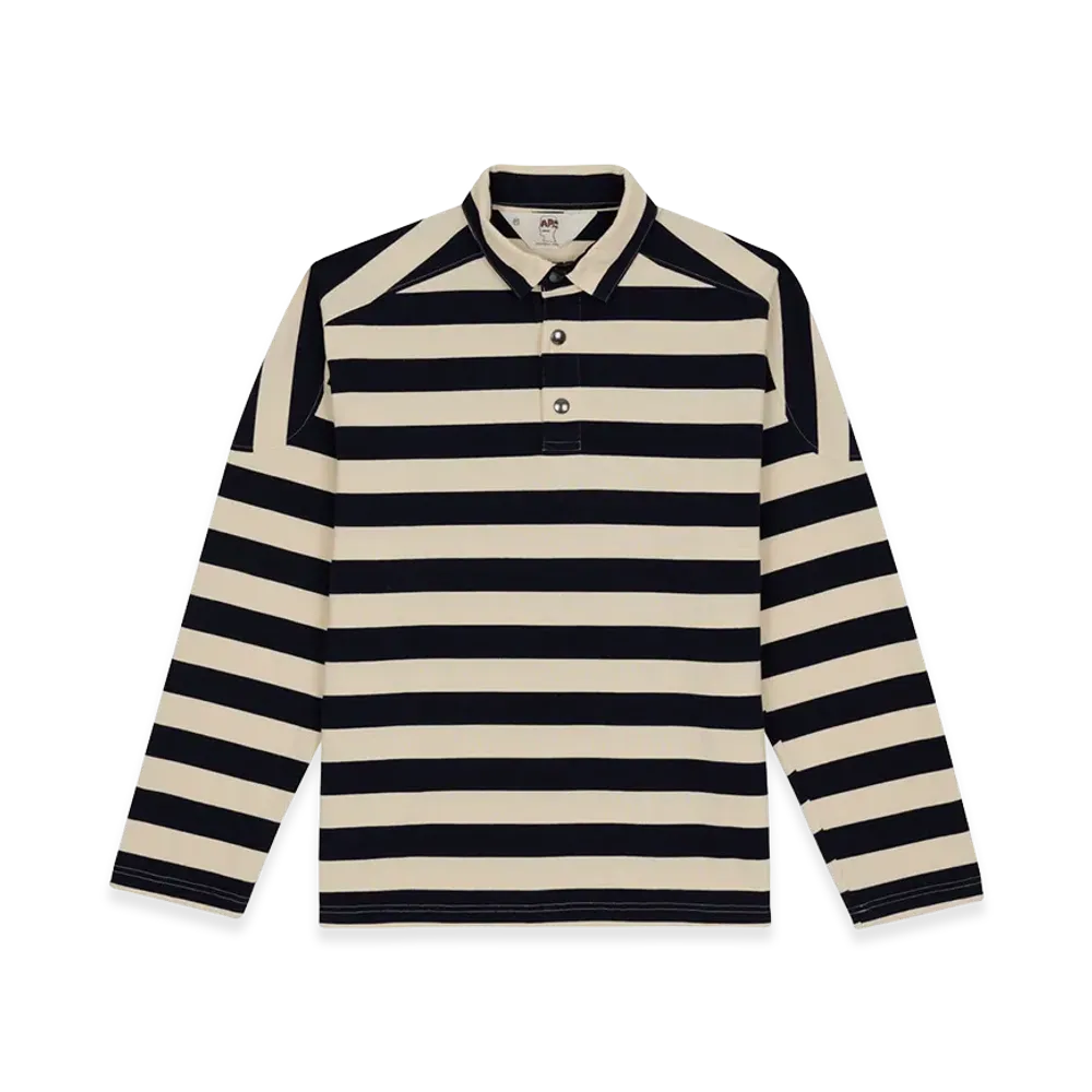 A.P.C. x Brain Dead Striped Pique Polo "Navy"