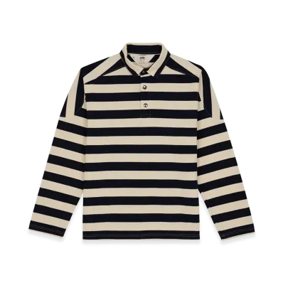 A.P.C. x Brain Dead Striped Pique Polo "Navy"
