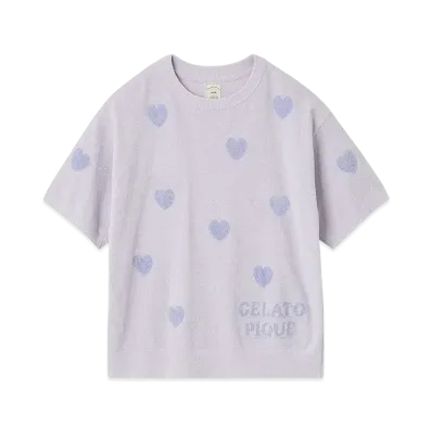 GELATO PIQUE Heart Jacquard Pullover "Purple"