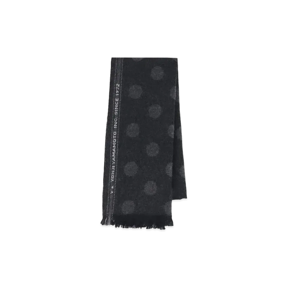 Yohji Yamamoto Y's WOOL JACQUARD DOT JACQUARD STOLE "Black"