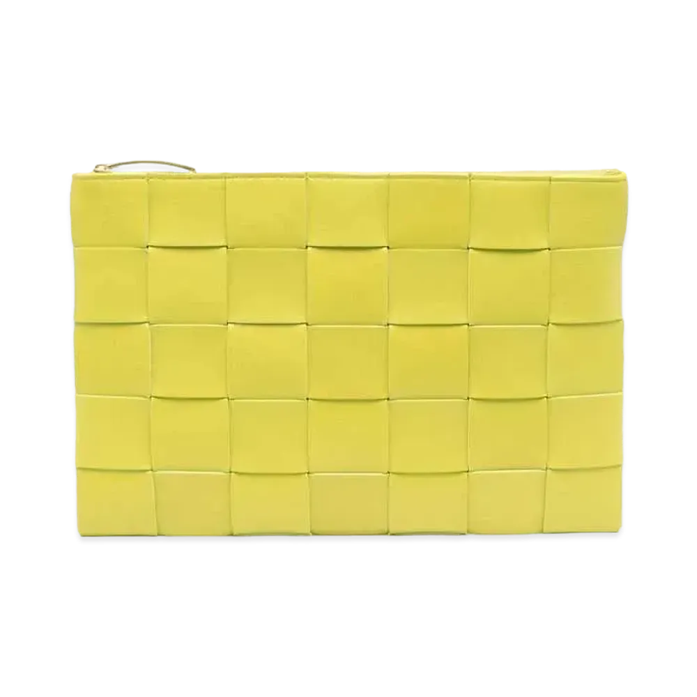 Bottega Veneta Casette Maxi Intrecciato Lambskin Calfskin Clutch Bag "Kiwi"