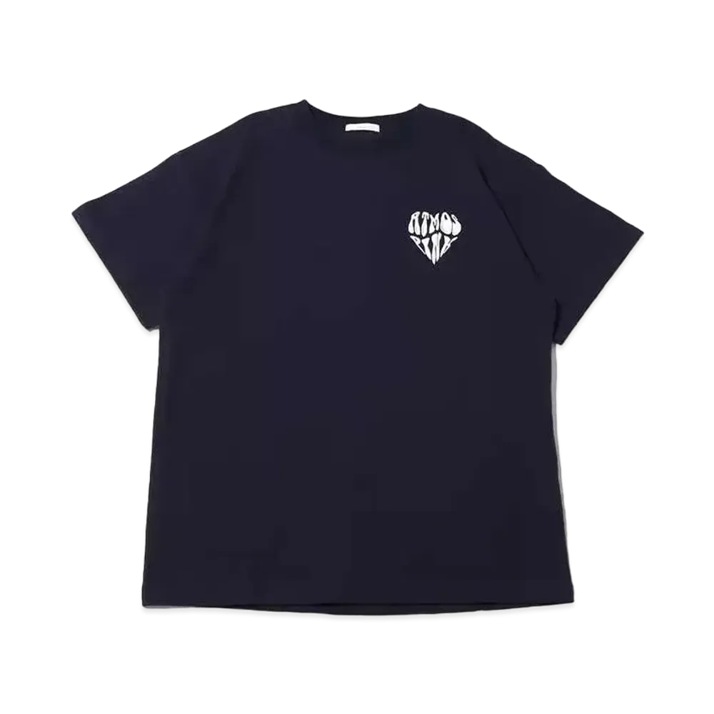 atmos pink Heart Logo Embroidery Big T "Navy"
