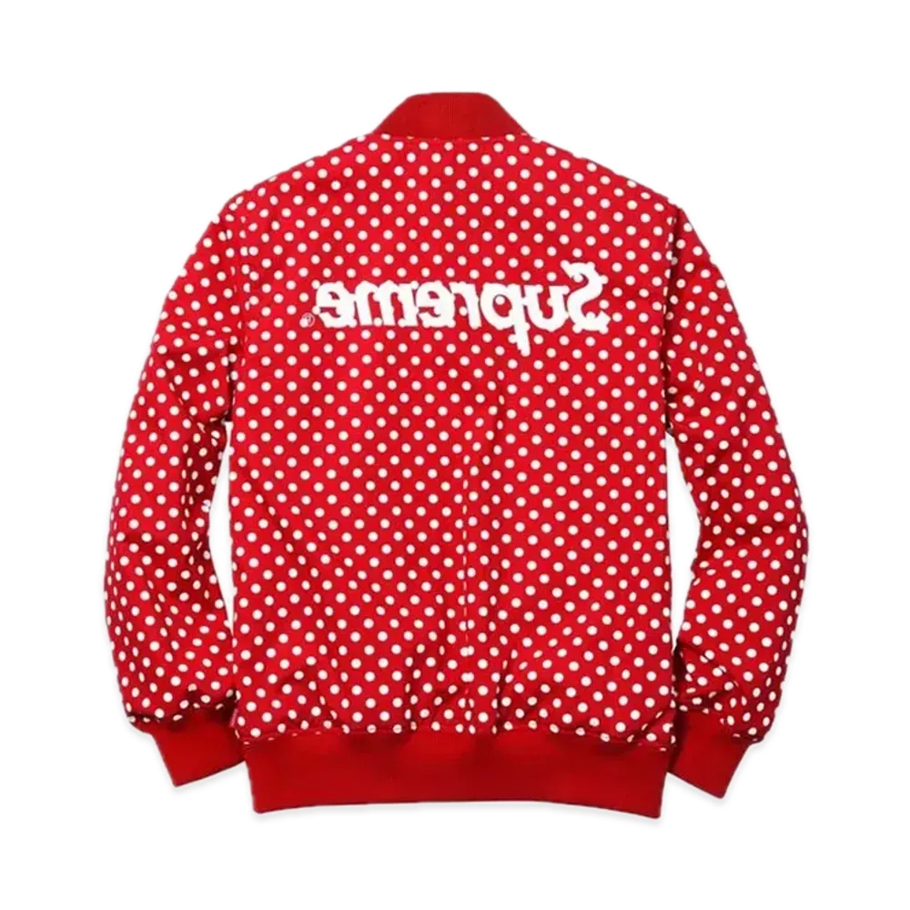 Supreme x COMME des GARCONS SHIRT Reversible Varsity Baseball Jacket "Red"