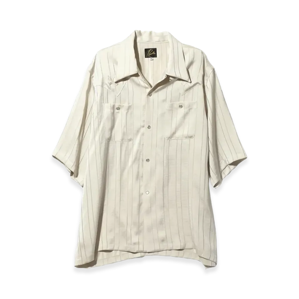 NEEDLES S/S Cowboy One-Up Shirt TA/CU/PE Georgette "Beige"