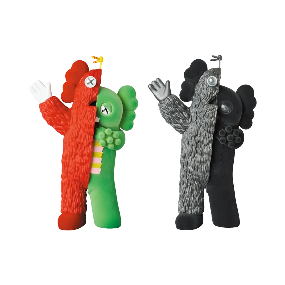 KAWS -Ponkikki- KACHAMUKKU Vinyl Figure Green/Red & Black Set