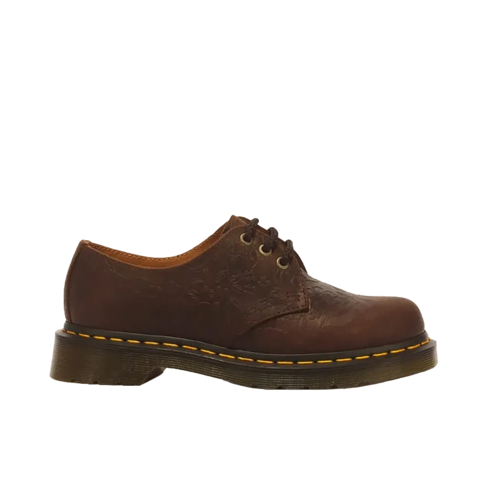 Dr.Martens 1461 Emboss Floral 3 Eye Shoes "Cherry Red"