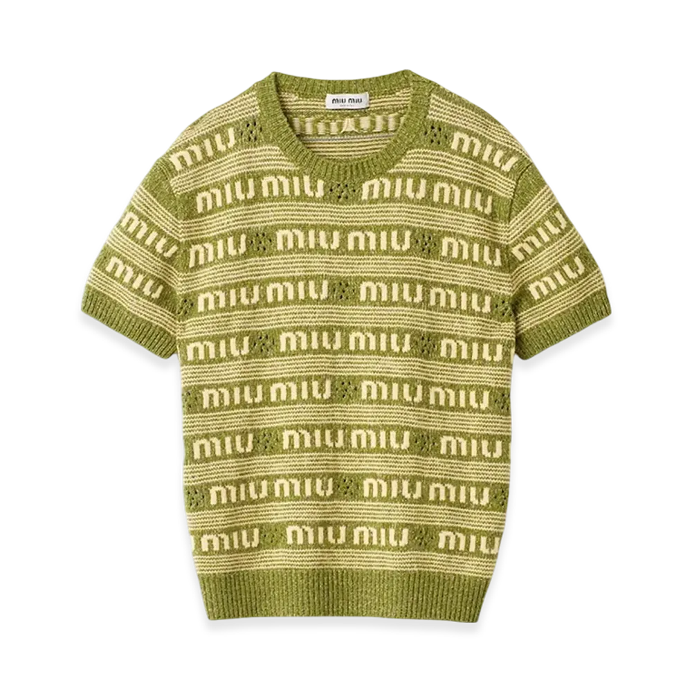 MIU MIU Women's Wool and Cashmere Sweater "Fern Green"