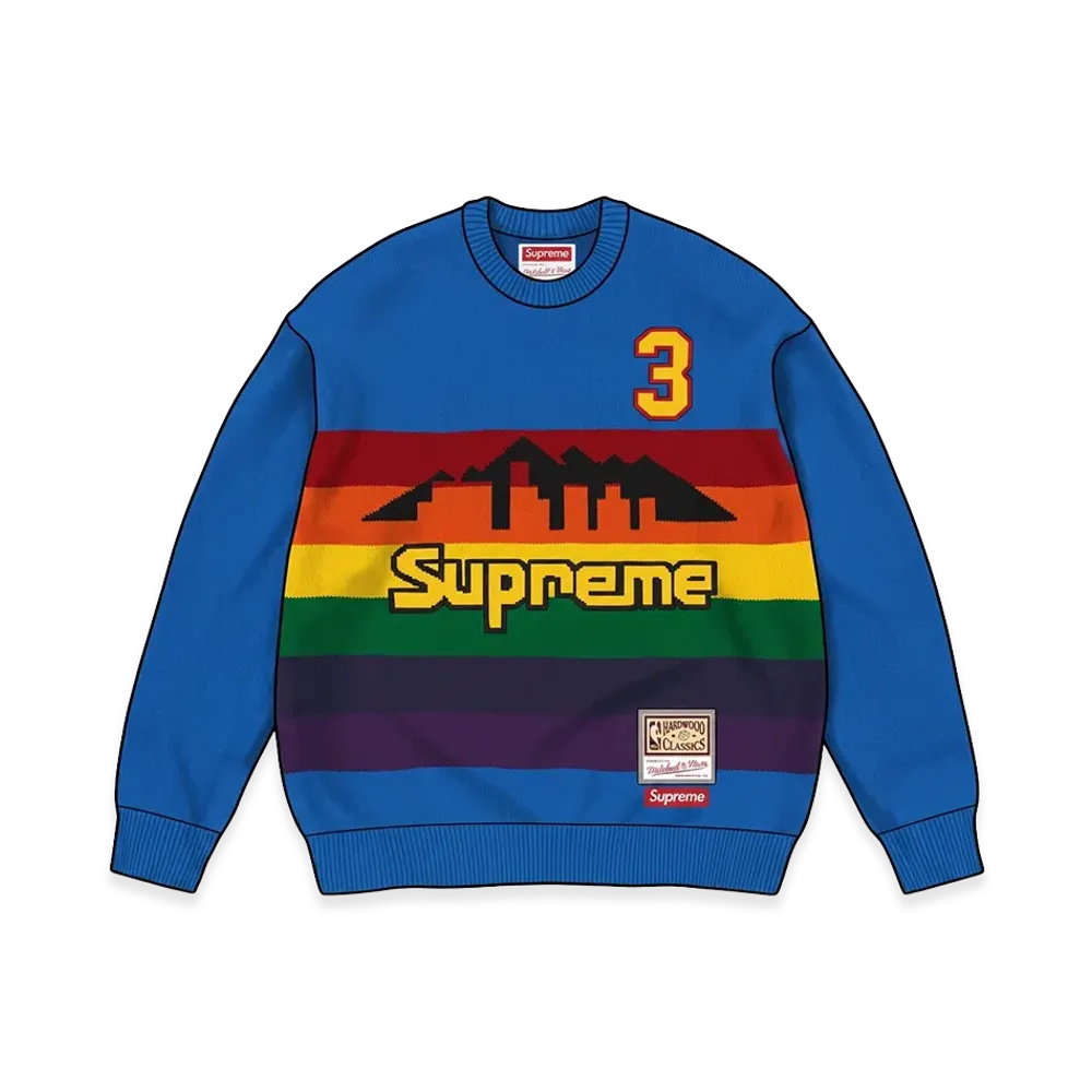 Supreme x Mitchell & Ness Teams Sweater "Royal"