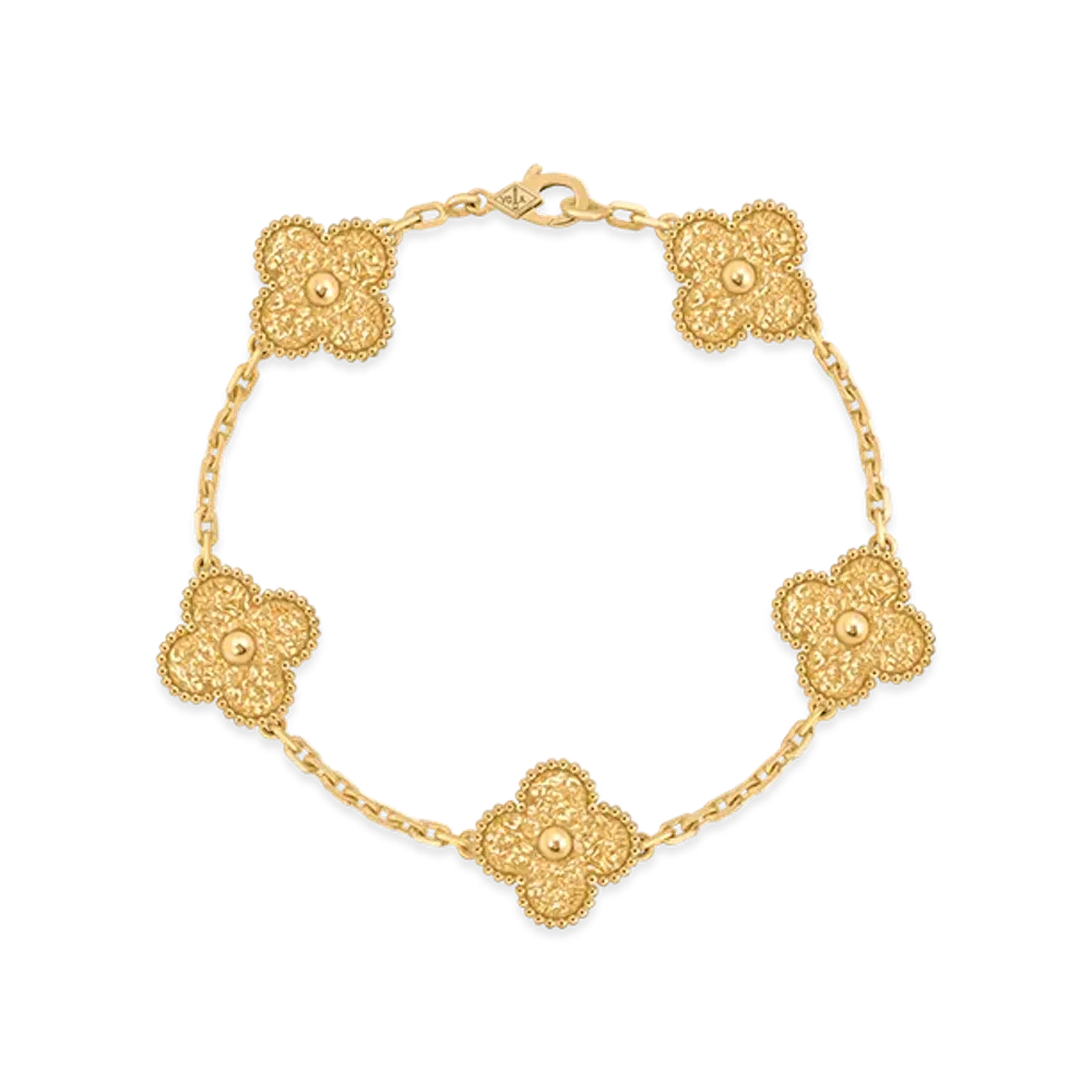 Van Cleef & Arpels Vintage Alhambra bracelet 5 motifs "18K Yellow gold"