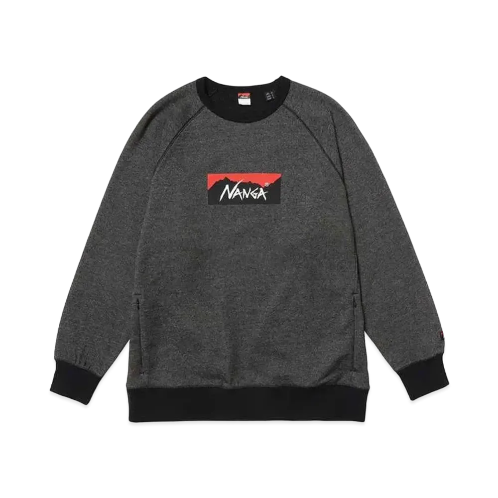 NANGA Eco Hybrid Box Logo Sweatshirt(Unisex) "Blk"