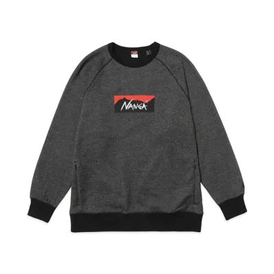 NANGA Eco Hybrid Box Logo Sweatshirt(Unisex) "Blk"