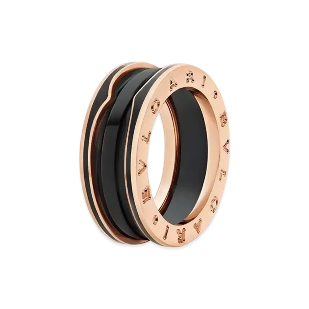 BVLGARI B.Zero 1 Ring "Black/Pink Gold/Ceramic"