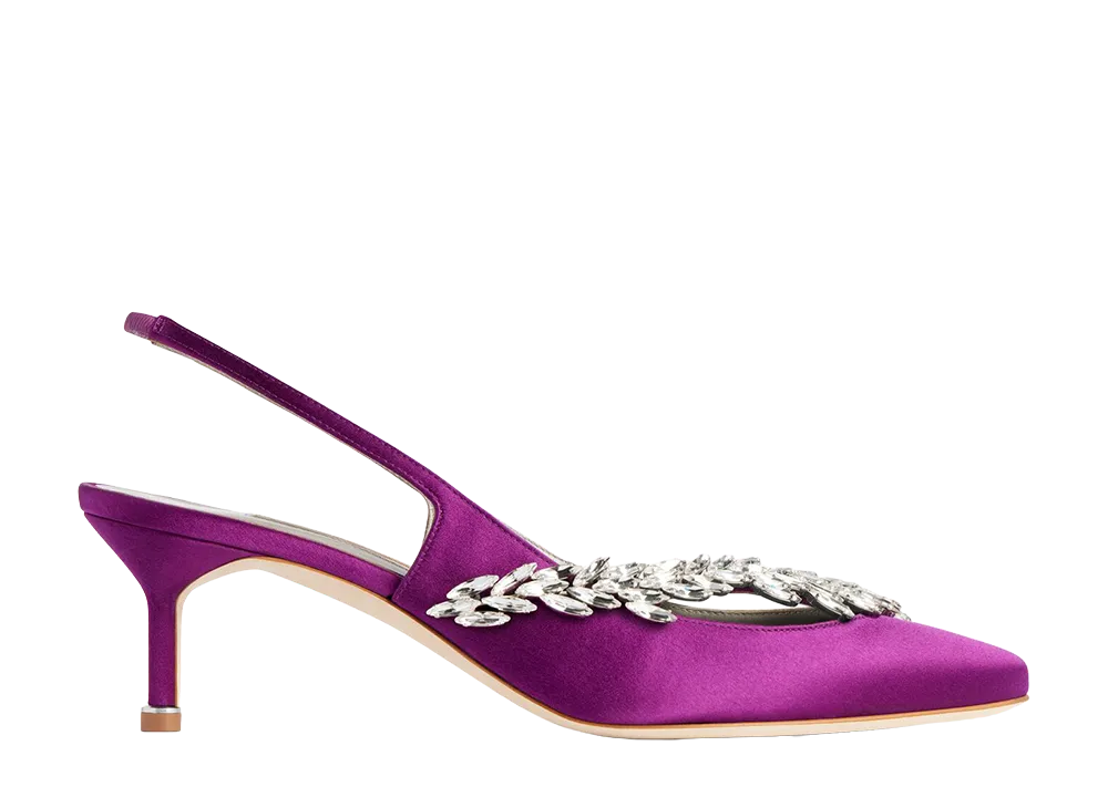 Manolo Blahnik × BALENCIAGA Women's 50mm Slingbacks "Purple"