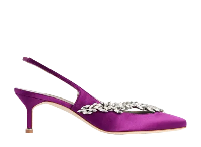 Manolo Blahnik × BALENCIAGA Women's 50mm Slingbacks "Purple"