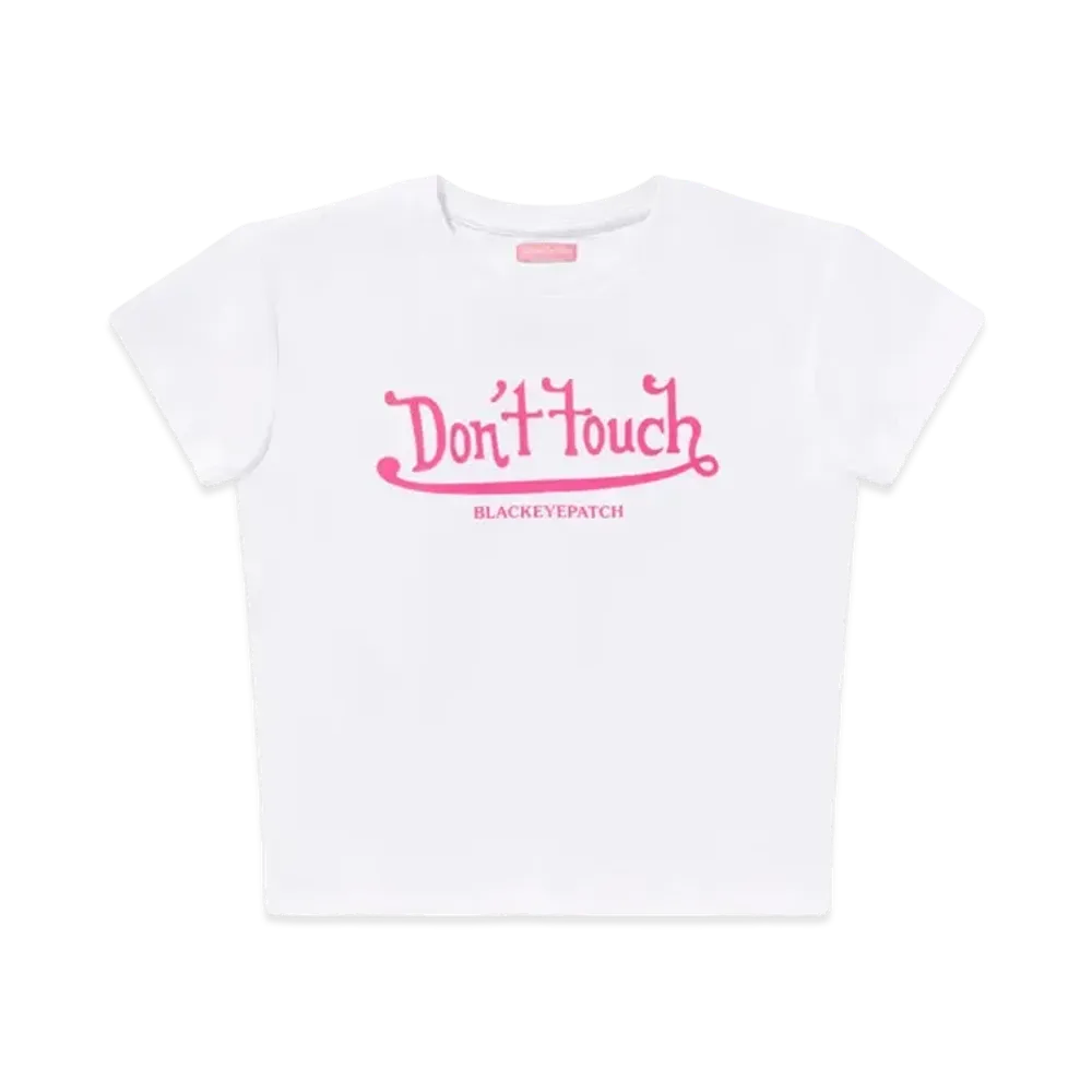 BlackEyePatch Don't Touch Baby Tee "White"