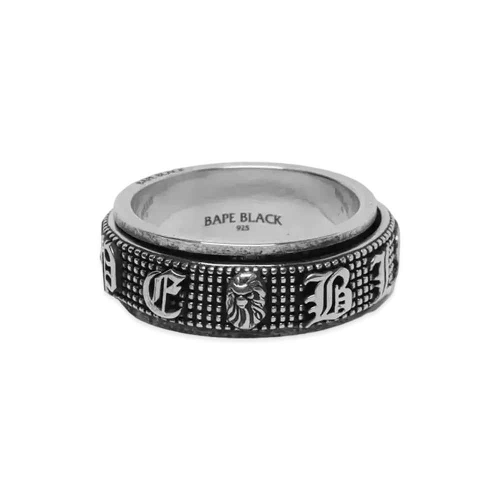 A BATHING APE Bape Black Ring #1 "Silver"
