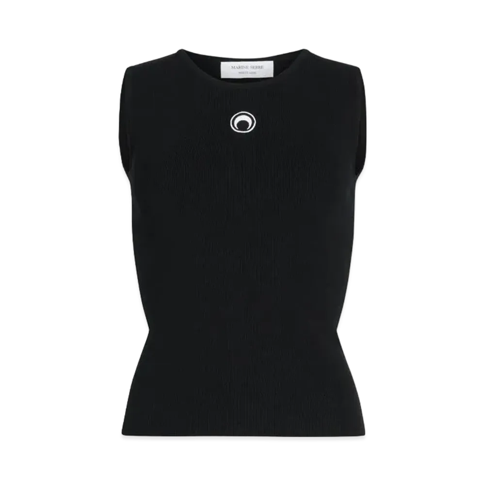 Marine Serre Core Knit Sleeveless Pullover "Black"