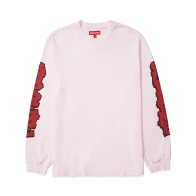 Supreme Cracked Sleeve L/S Top "Washed Pink"